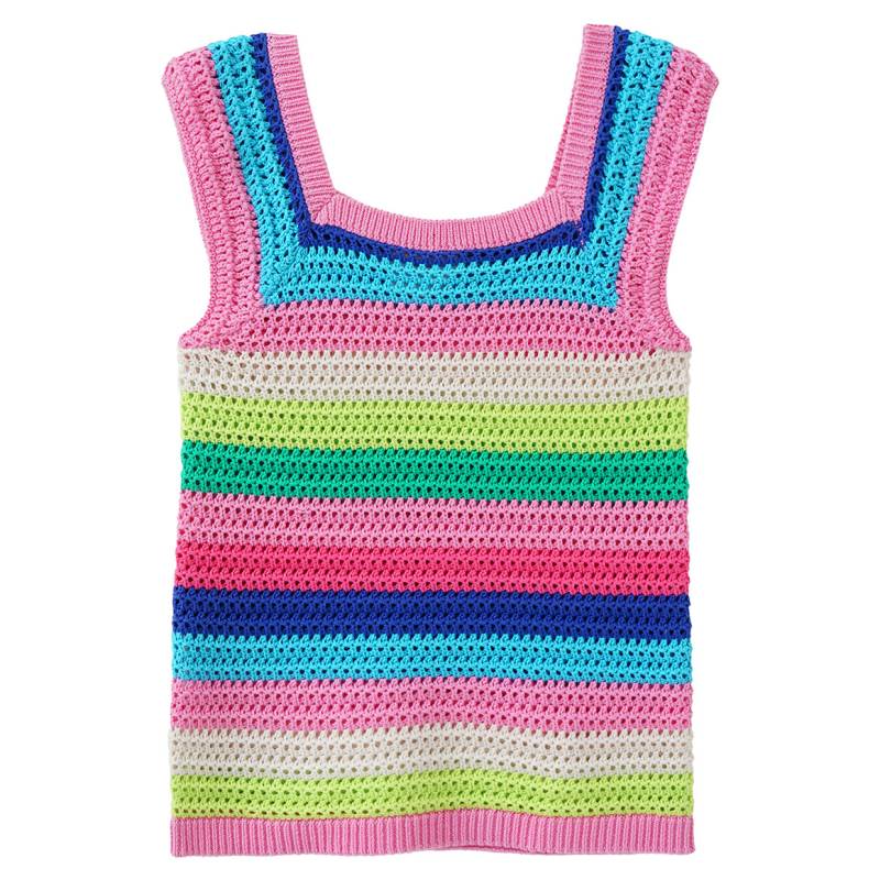 Mädchen Häkeltop mit bunten Streifen Mädchen Häkeltop mit bunten Streifen von Topolino