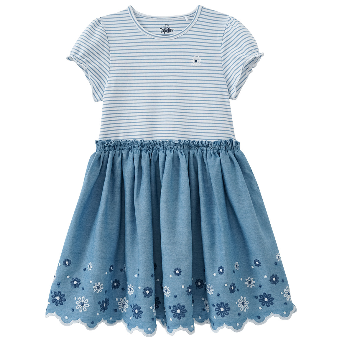 Mädchen Kleid mit Blumen-Stickerei von Topolino