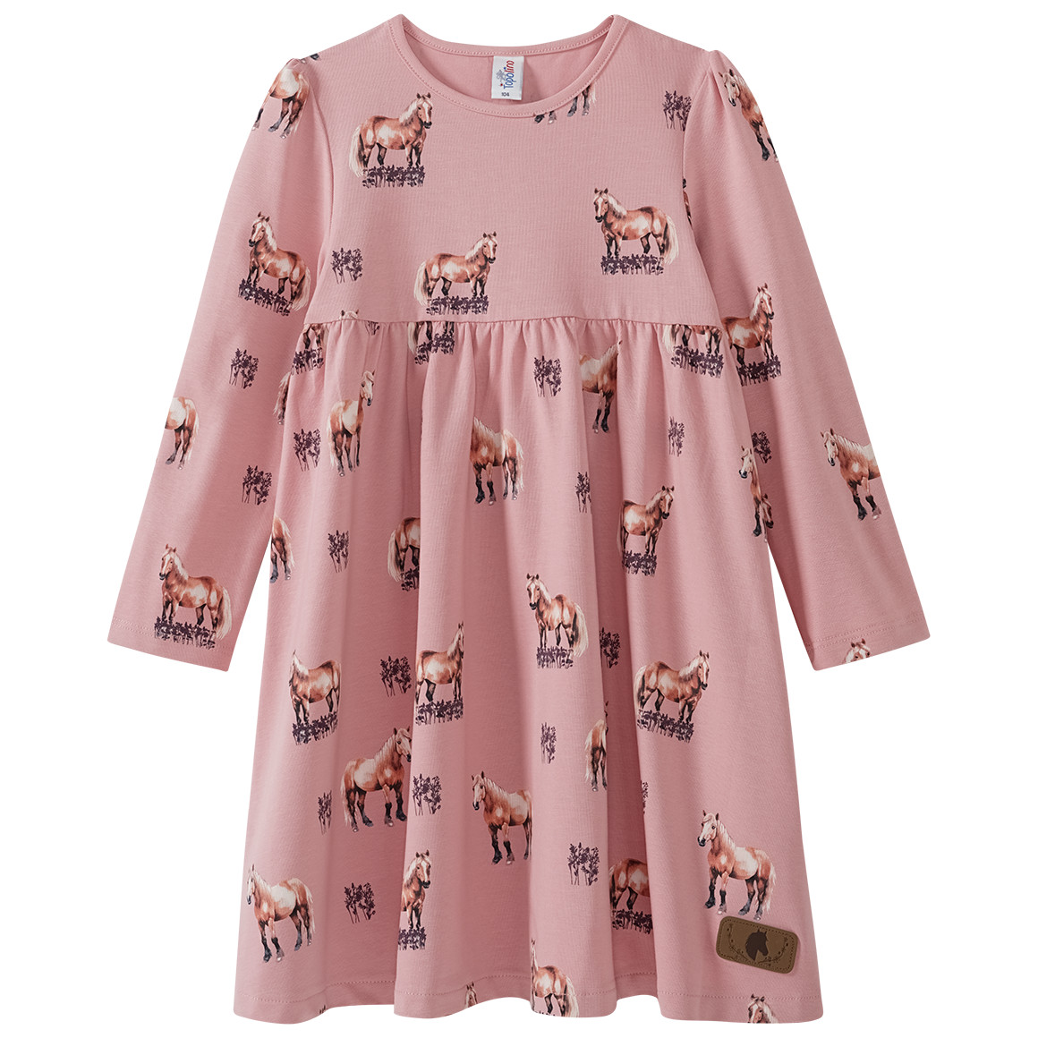 Mädchen Kleid mit Pferde-Allover Mädchen Kleid mit Pferde-Allover von Topolino