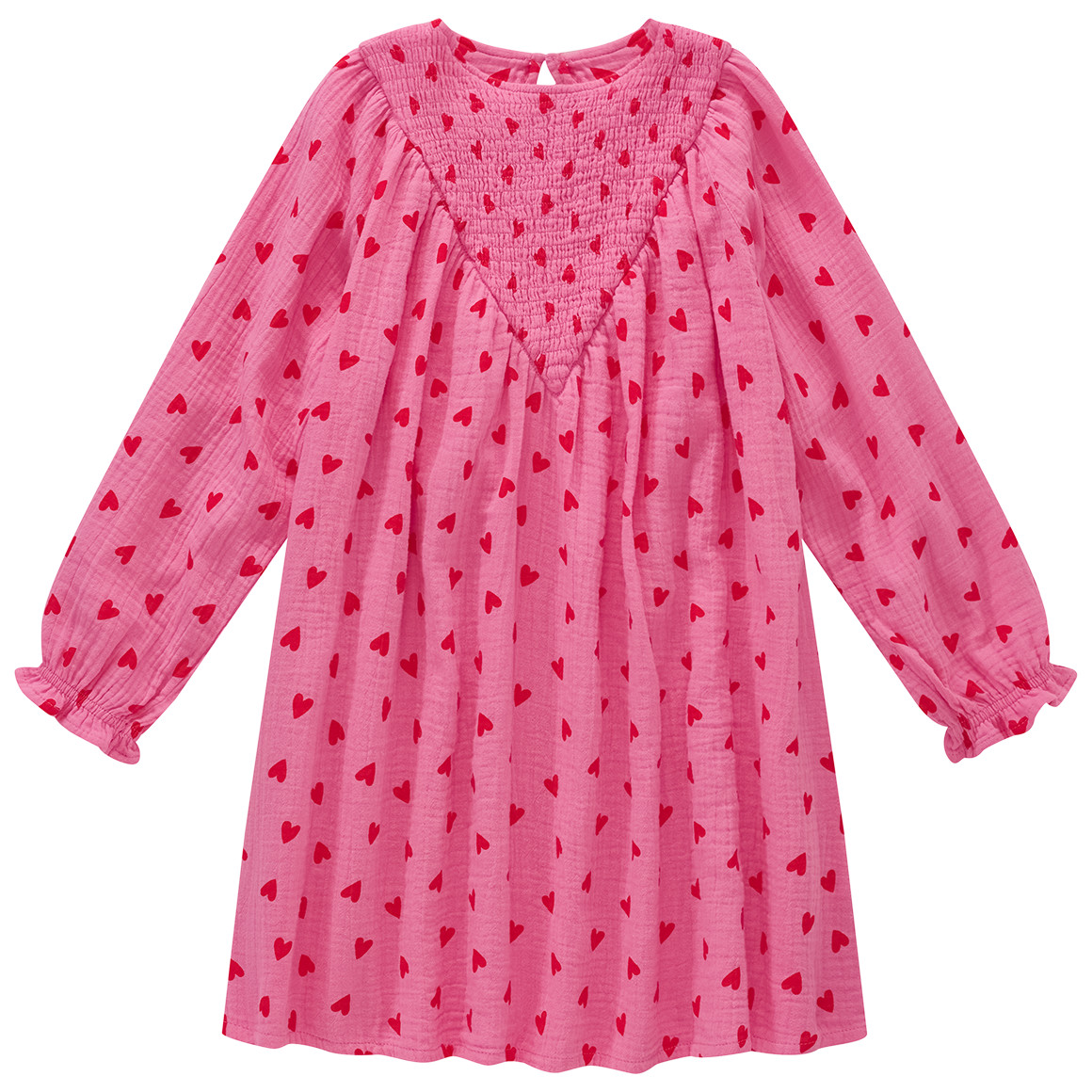 Mädchen Musselin-Kleid mit Herzchen-Print Mädchen Musselin-Kleid mit Herzchen-Print von Topolino