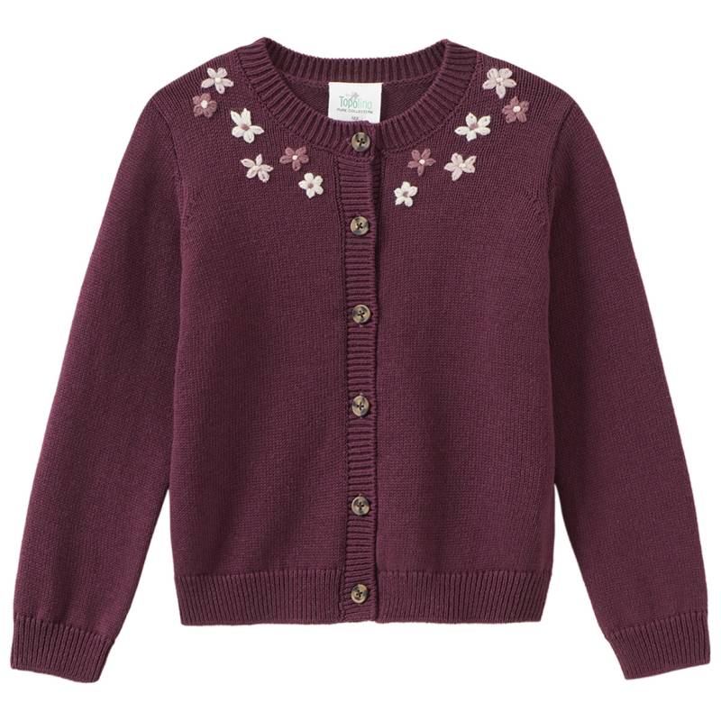 Mädchen Strickjacke mit Blumen-Stickerei Mädchen Strickjacke mit Blumen-Stickerei von Topolino