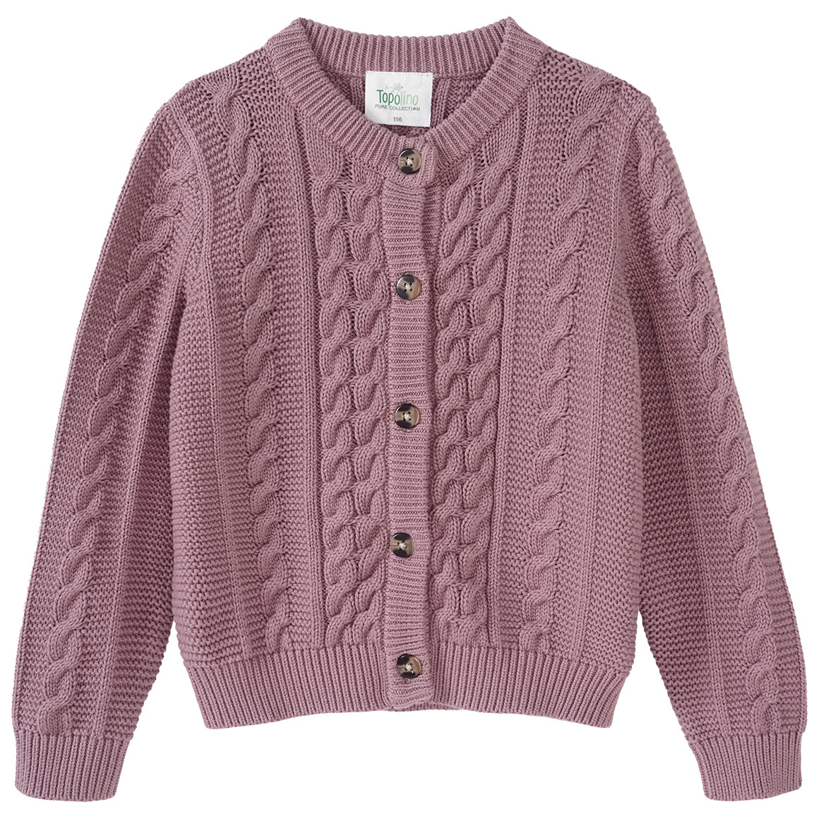 Mädchen Strickjacke mit Zopfstrickmuster Mädchen Strickjacke mit Zopfstrickmuster von Topolino