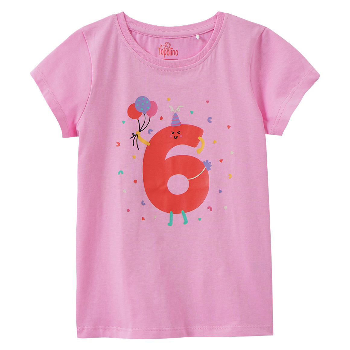 Mädchen T-Shirt mit Geburtstagszahl 6 von Topolino