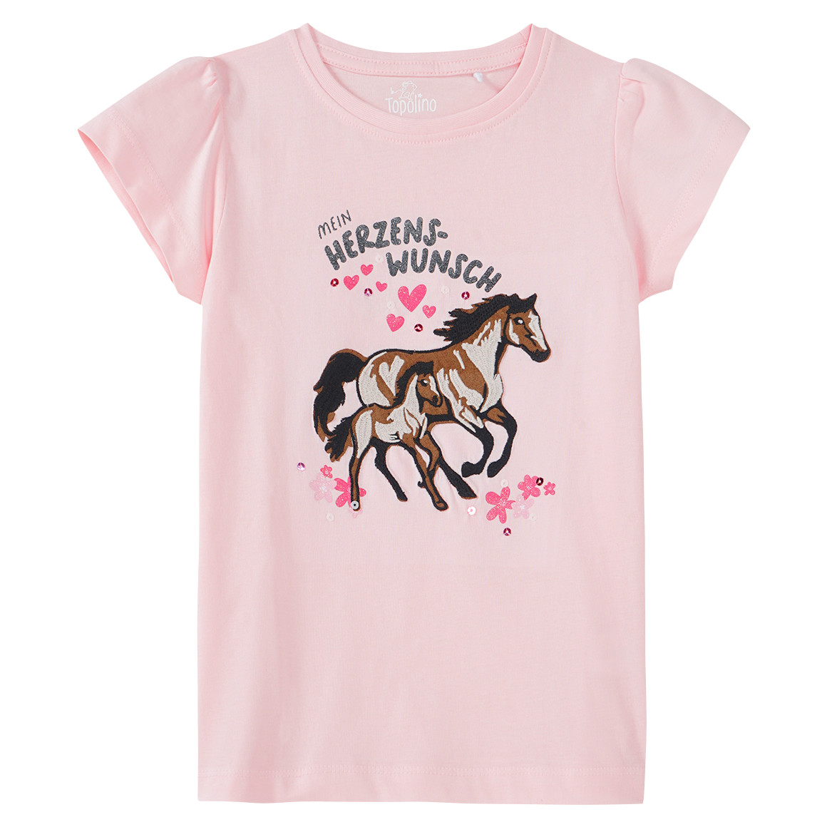 Mädchen T-Shirt mit Pferde-Applikation Mädchen T-Shirt mit Pferde-Applikation von Topolino