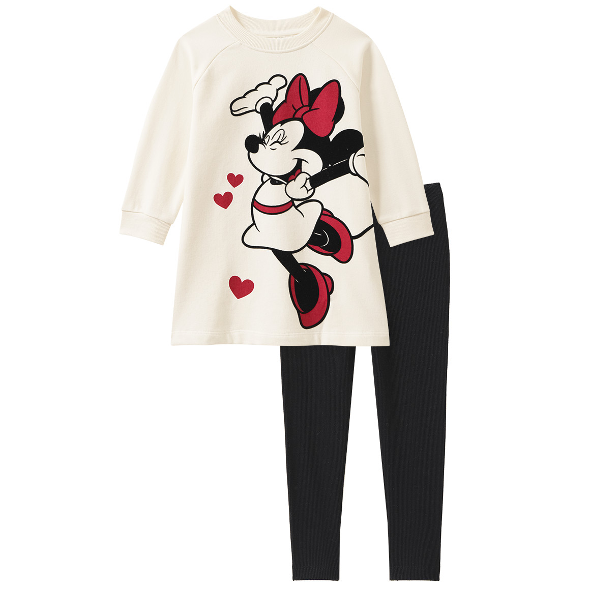 Minnie Maus Set mit Sweatkleid und Leggings von Topolino