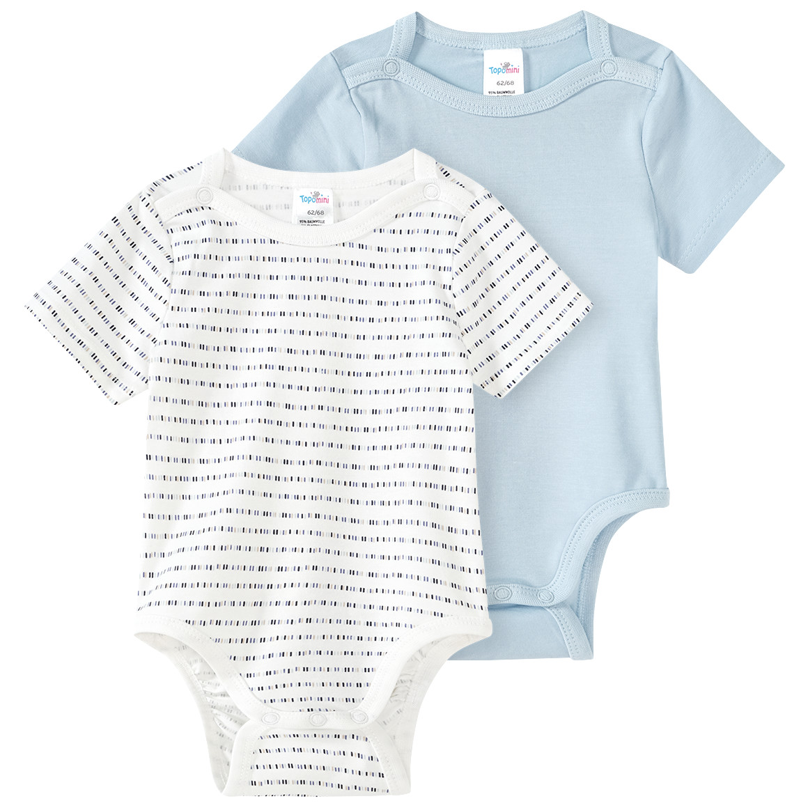 2 Baby Bodys in verschiedenen Dessins von Topomini