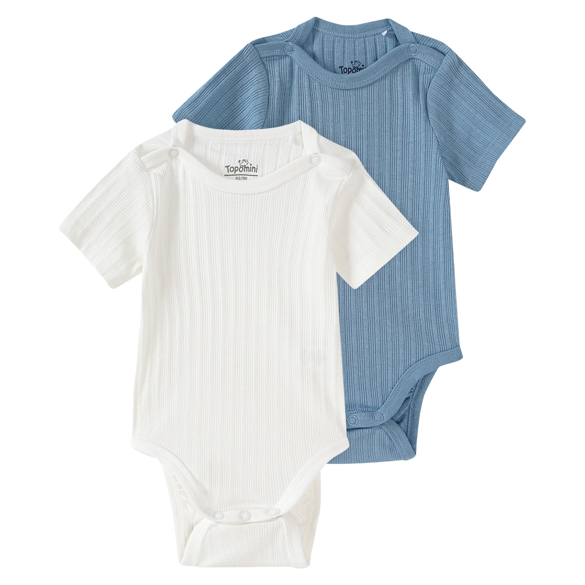 2 Baby Bodys mit Rippstruktur von Topomini