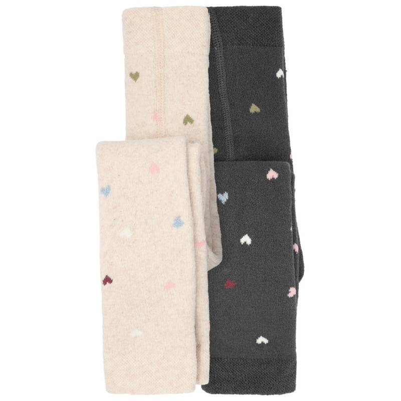 2 Baby Frottee-Leggings mit Herzen 2 Baby Frottee-Leggings mit Herzen von Topomini