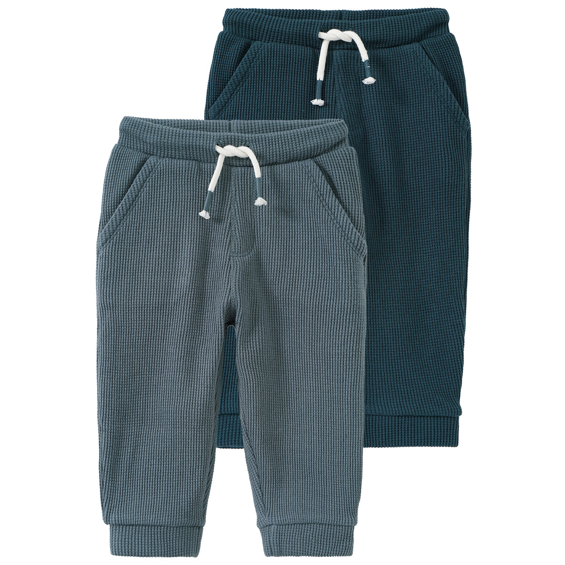 2 Baby Jogginghosen aus Waffel-Piqué 2 Baby Jogginghosen aus Waffel-Piqué von Topomini