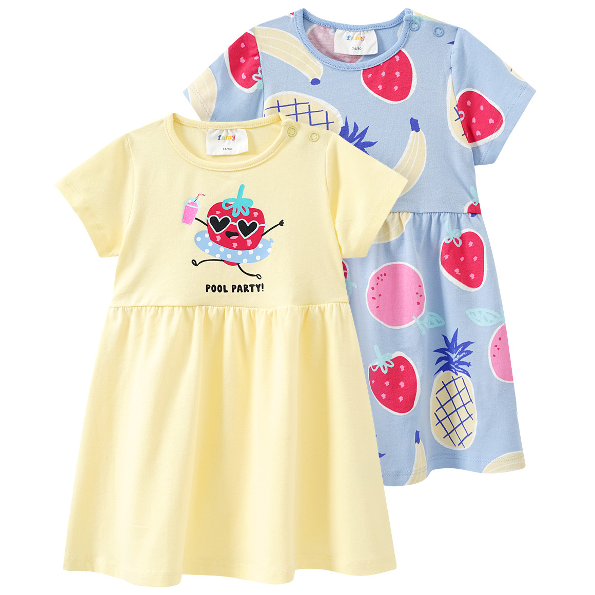 2 Baby Kleider mit bunten Motiven von Topomini