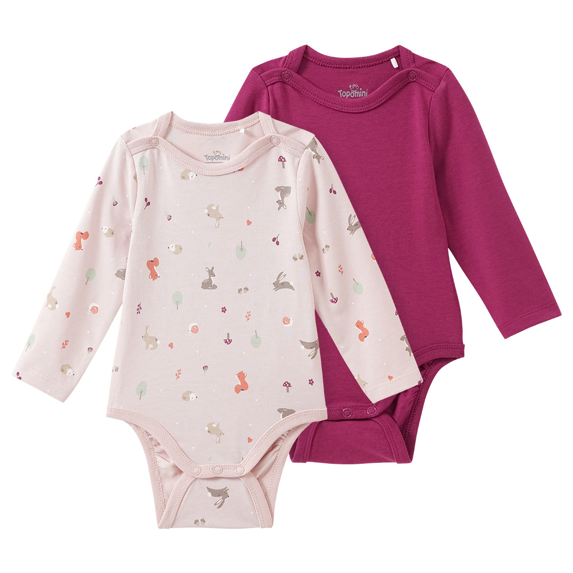 2 Baby Langarmbodys im Set von Topomini