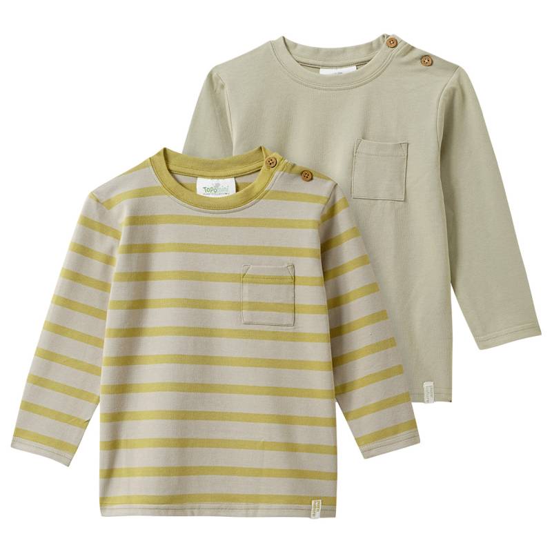 2 Baby Langarmshirts mit Brusttasche von Topomini
