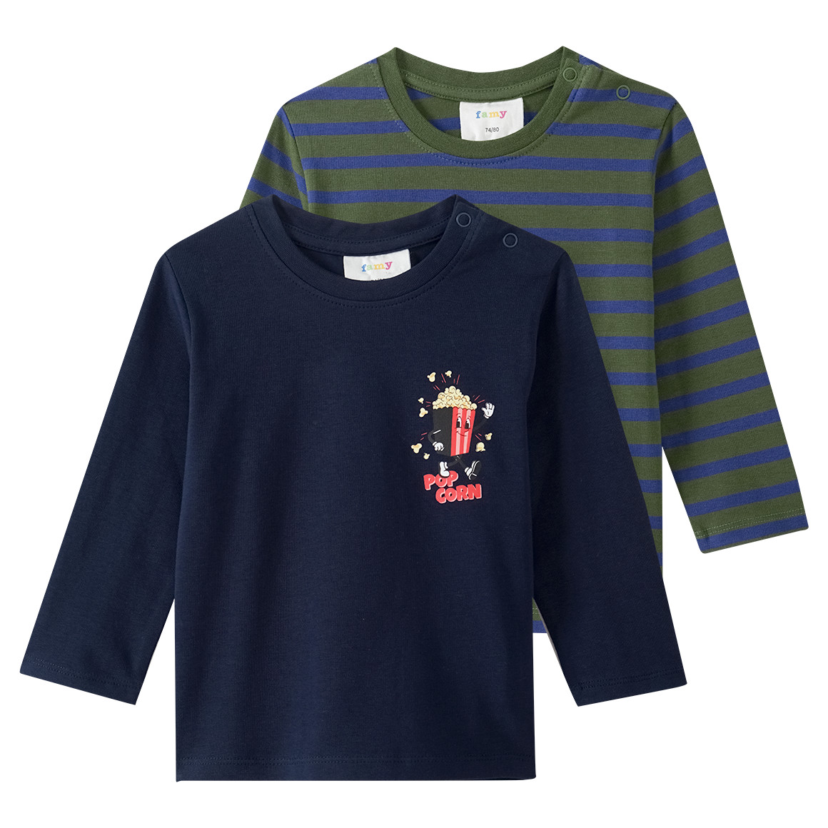 2 Baby Langarmshirts mit Print 2 Baby Langarmshirts mit Print von Topomini