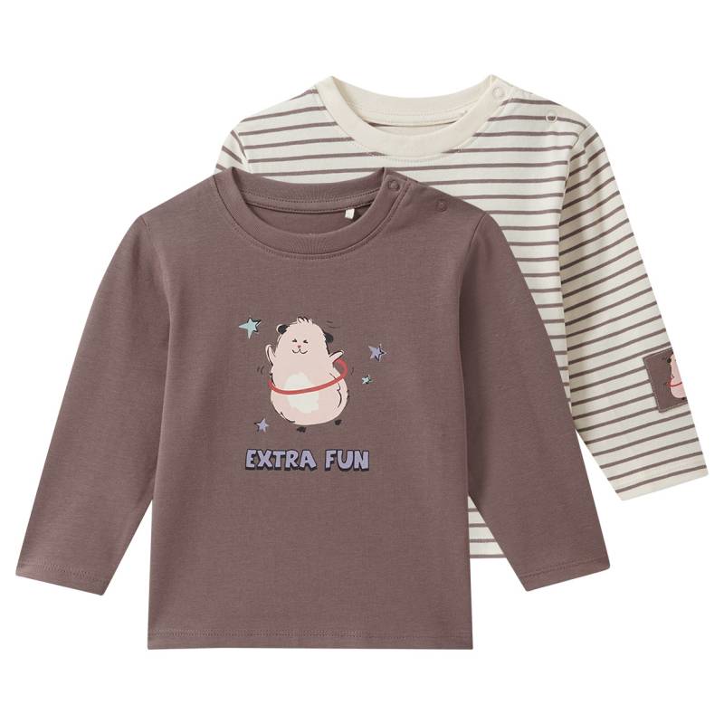 2 Baby Langarmshirts mit Tier-Motiv von Topomini
