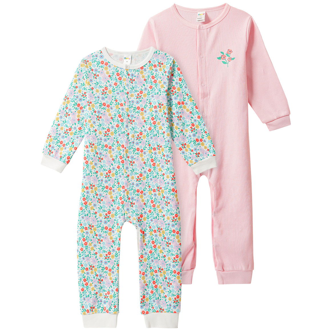 2 Baby Schlafanzüge mit Rippstruktur 2 Baby Schlafanzüge mit Rippstruktur von Topomini