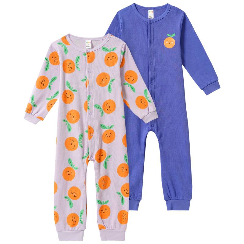 2 Baby Schlafanzüge mit Rippstruktur von Topomini