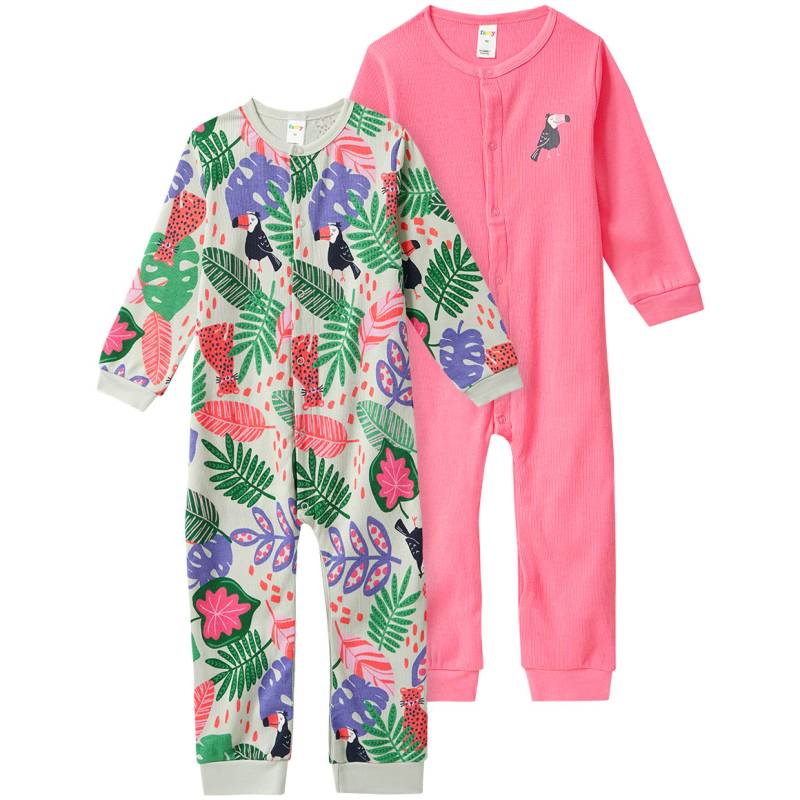 2 Baby Schlafanzüge mit Rippstruktur von Topomini