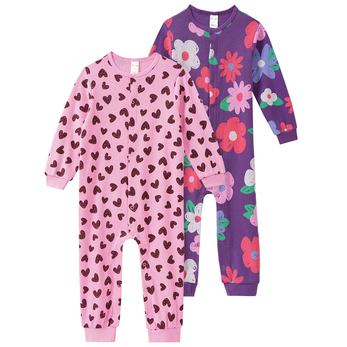 2 Baby Schlafanzüge mit Rippstruktur 2 Baby Schlafanzüge mit Rippstruktur von Topomini