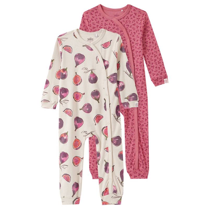 2 Baby Schlafanzüge mit Rippstruktur 2 Baby Schlafanzüge mit Rippstruktur von Topomini