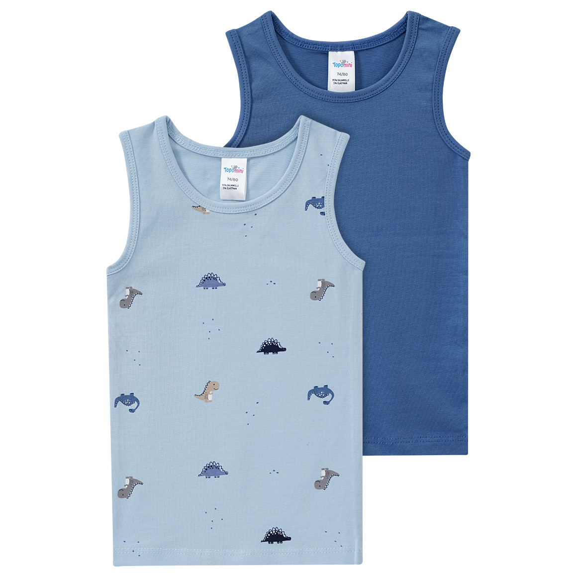 2 Baby Unterhemden in verschiedenen Dessins von Topomini