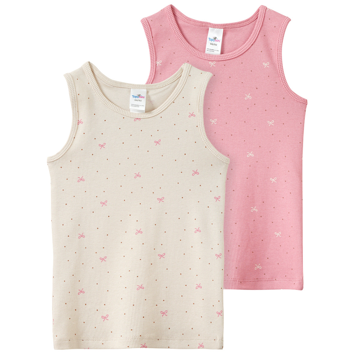 2 Baby Unterhemden mit Bio-Baumwolle 2 Baby Unterhemden mit Bio-Baumwolle von Topomini