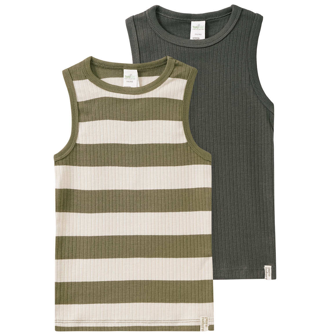 2 Baby Unterhemden mit Ripp-Struktur von Topomini