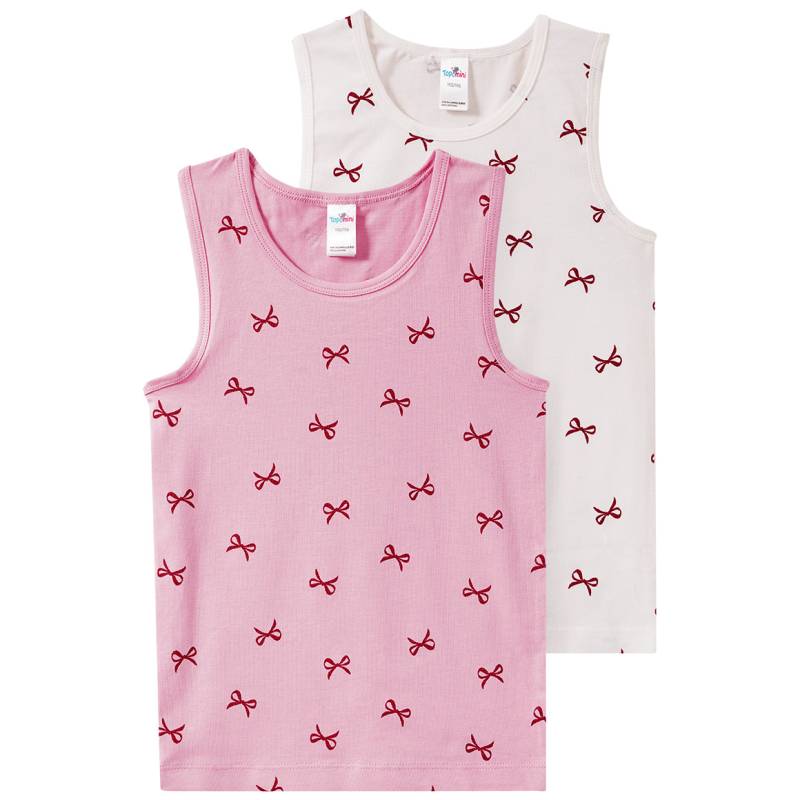 2 Baby Unterhemden mit Schleifen-Print von Topomini