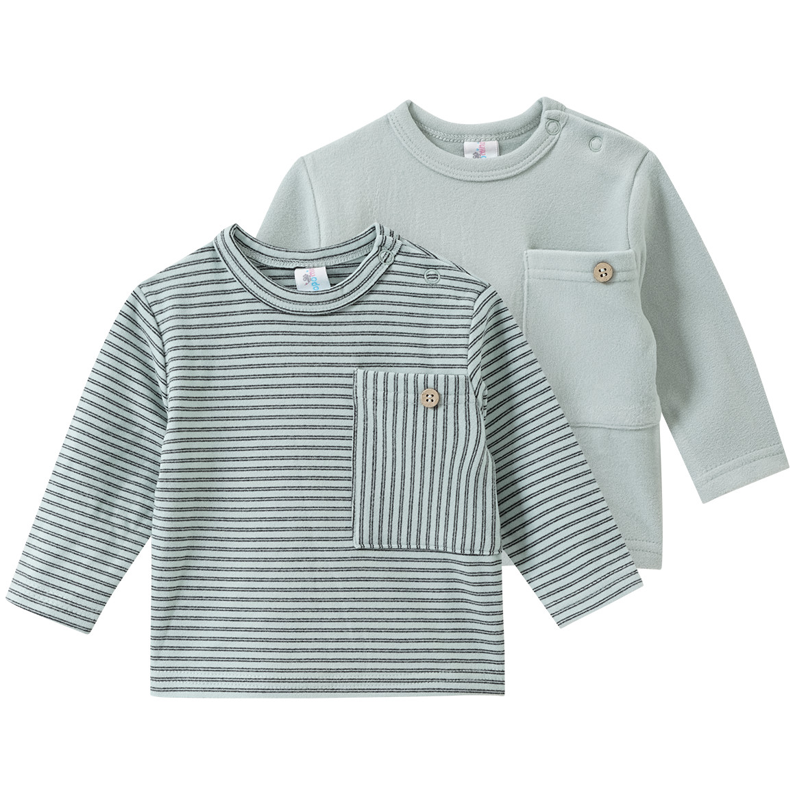 2 Newborn Fleeceshirts mit Brusttasche 2 Newborn Fleeceshirts mit Brusttasche von Topomini