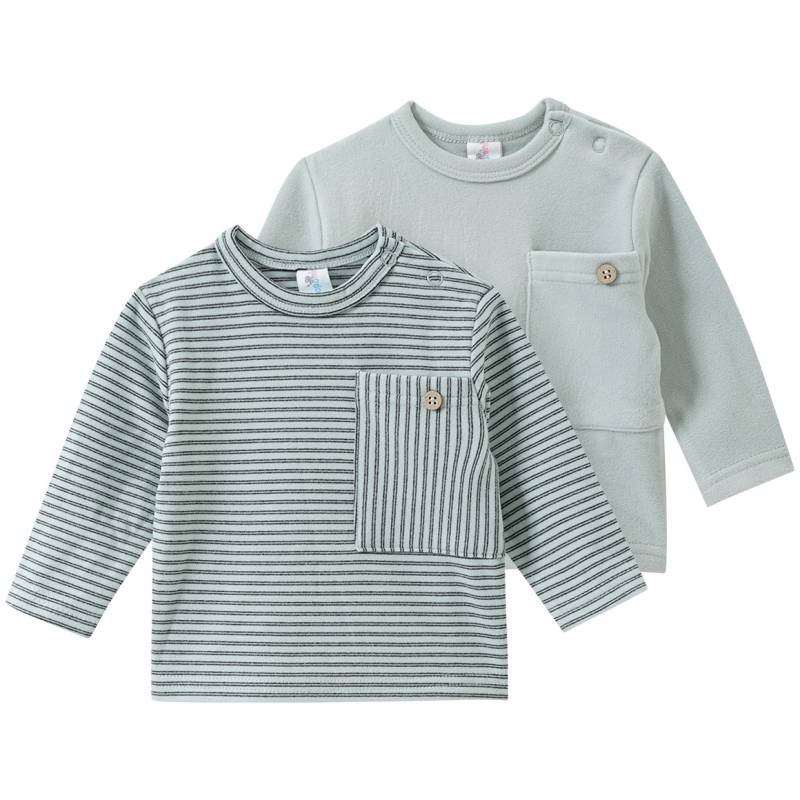 2 Newborn Fleeceshirts mit Brusttasche von Topomini