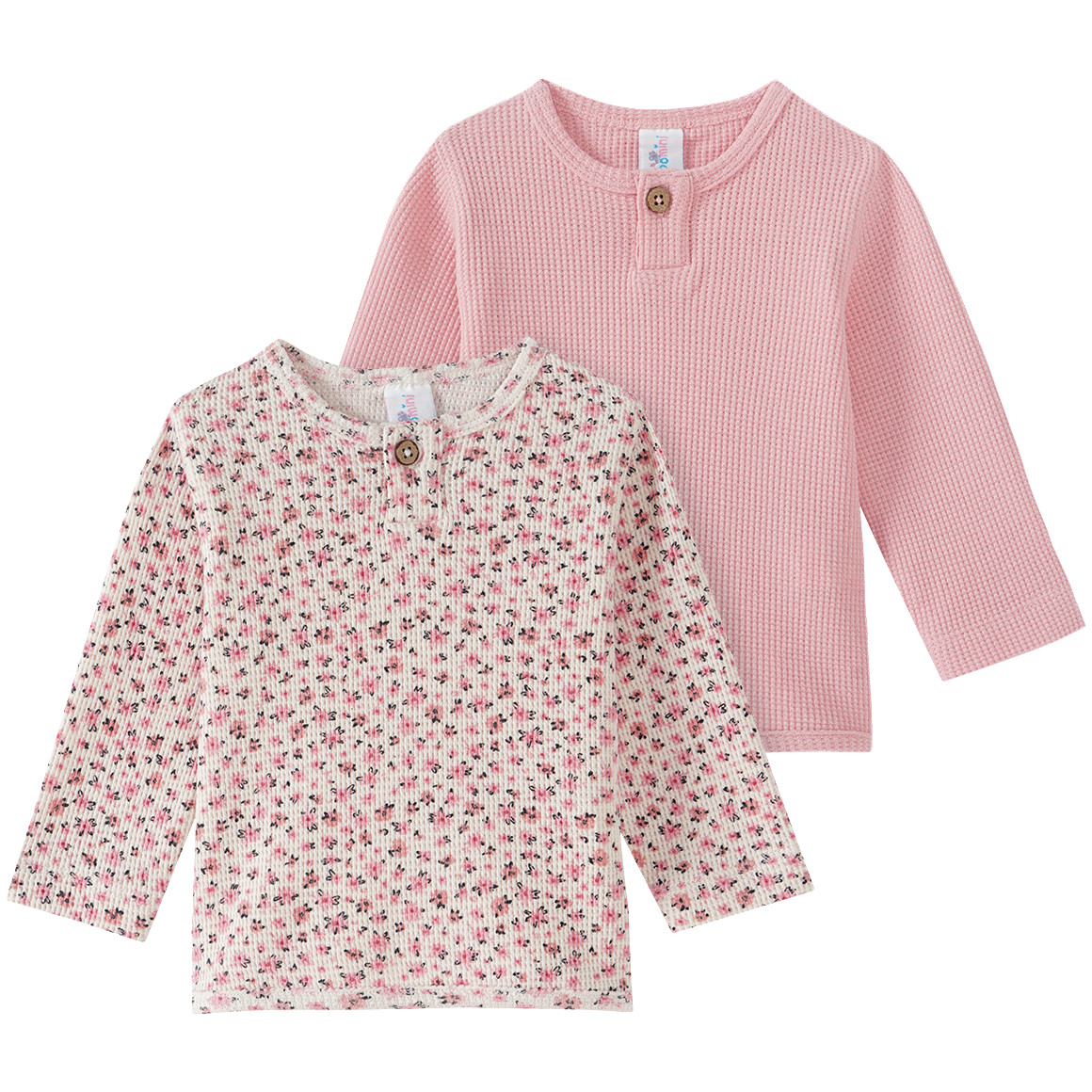 2 Newborn Langarmshirts aus Waffel-Piqué 2 Newborn Langarmshirts aus Waffel-Piqué von Topomini