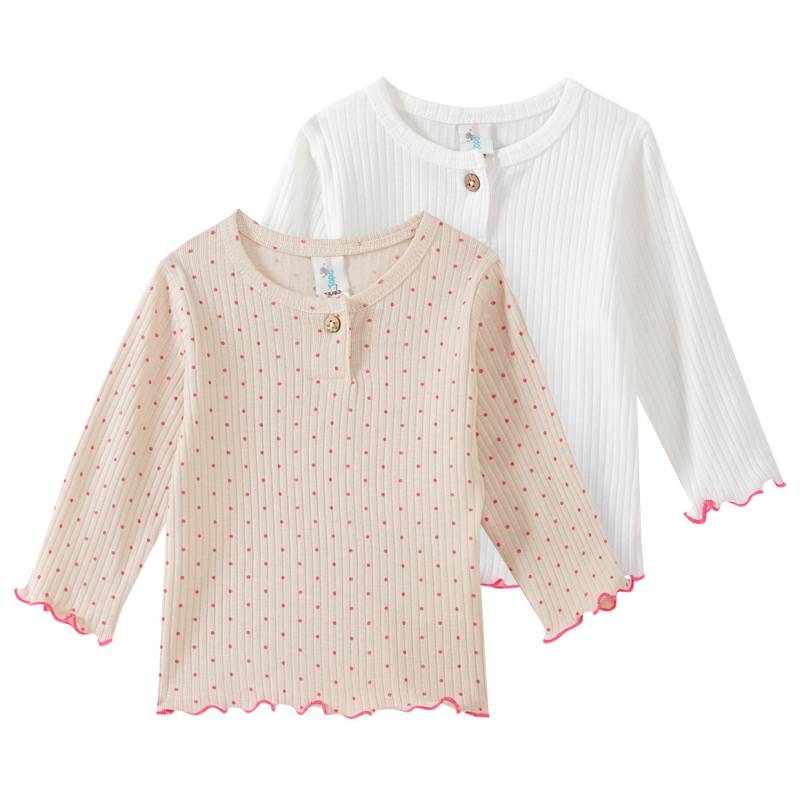 2 Newborn Langarmshirts mit Rippstruktur von Topomini