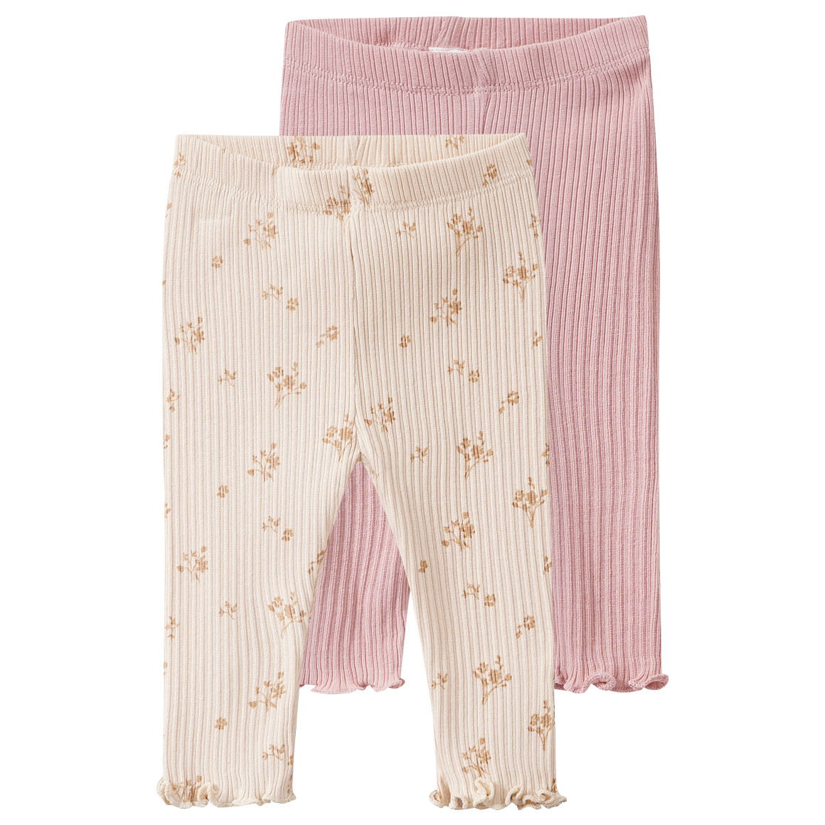 2 Newborn Leggings mit Rippstruktur 2 Newborn Leggings mit Rippstruktur von Topomini
