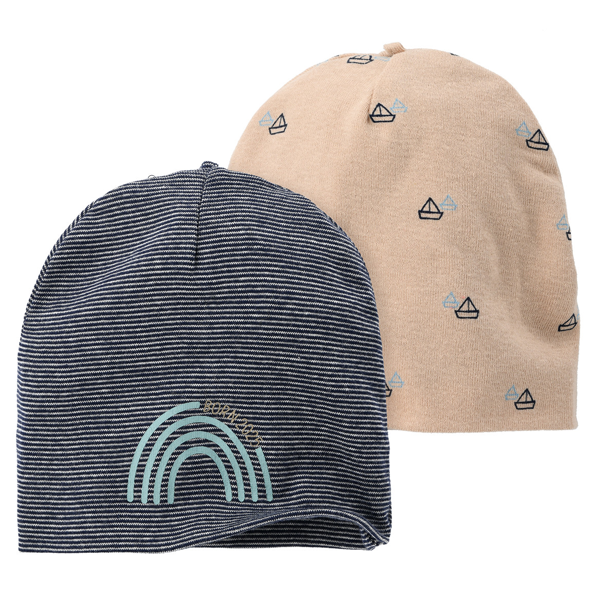 2 Newborn Mützen Born 2025 2 Newborn Mützen Born 2025 von Topomini