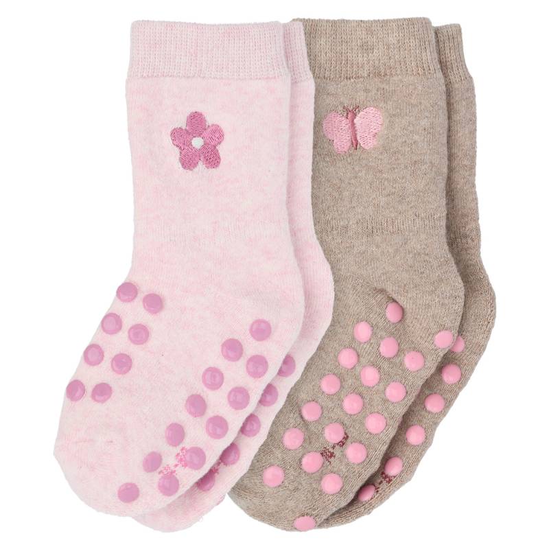 2 Paar Baby Krabbelsocken mit Stickerei von Topomini