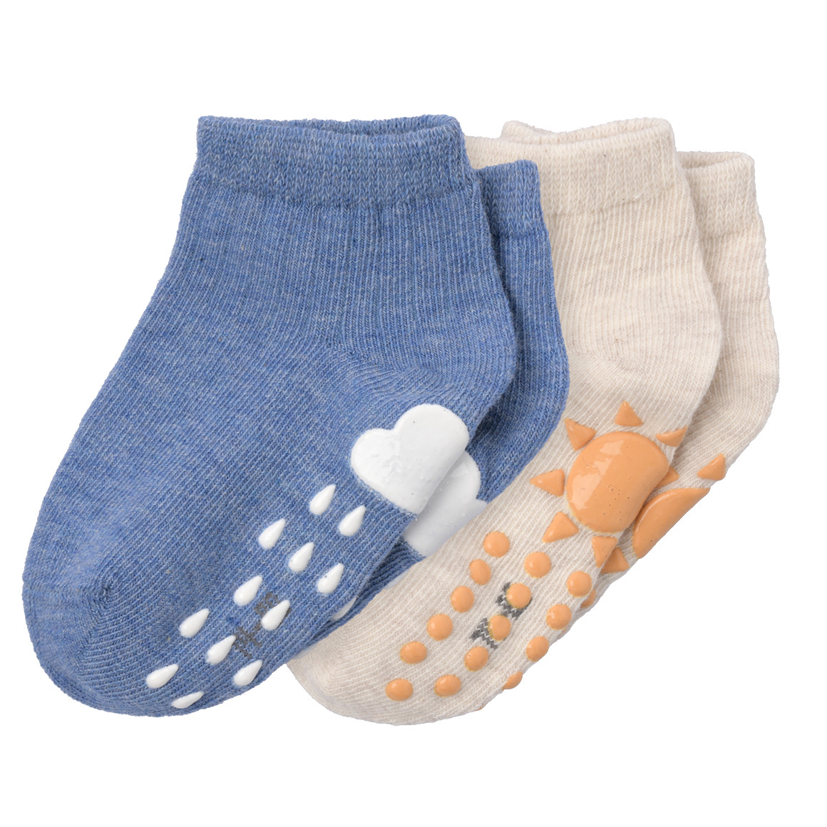 2 Paar Baby Sneaker-Socken mit ABS-Sohle von Topomini