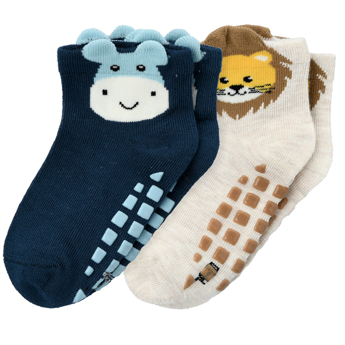 2 Paar Baby Sneaker-Socken mit ABS-Sohle von Topomini