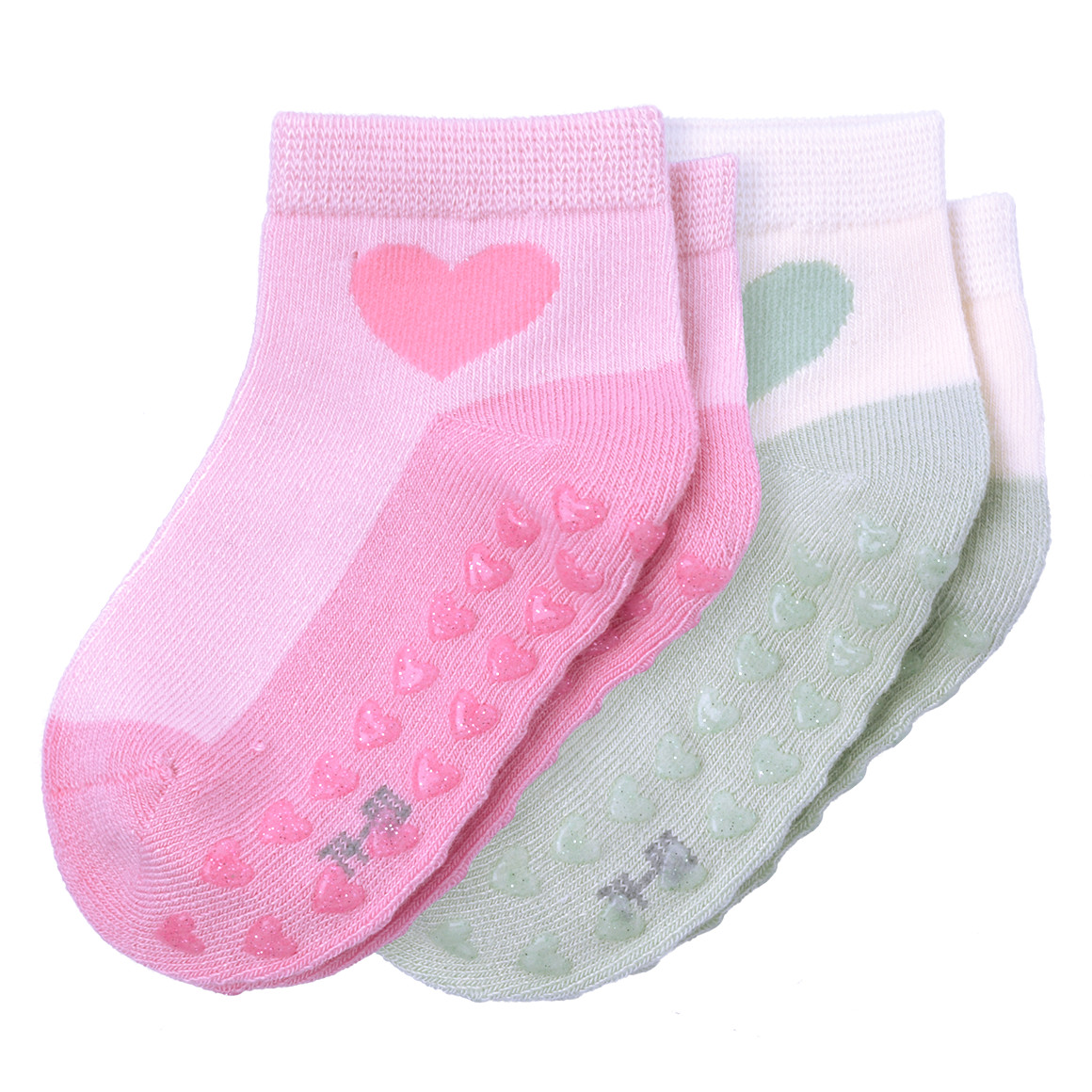 2 Paar Baby Sneaker-Socken mit ABS-Sohle von Topomini