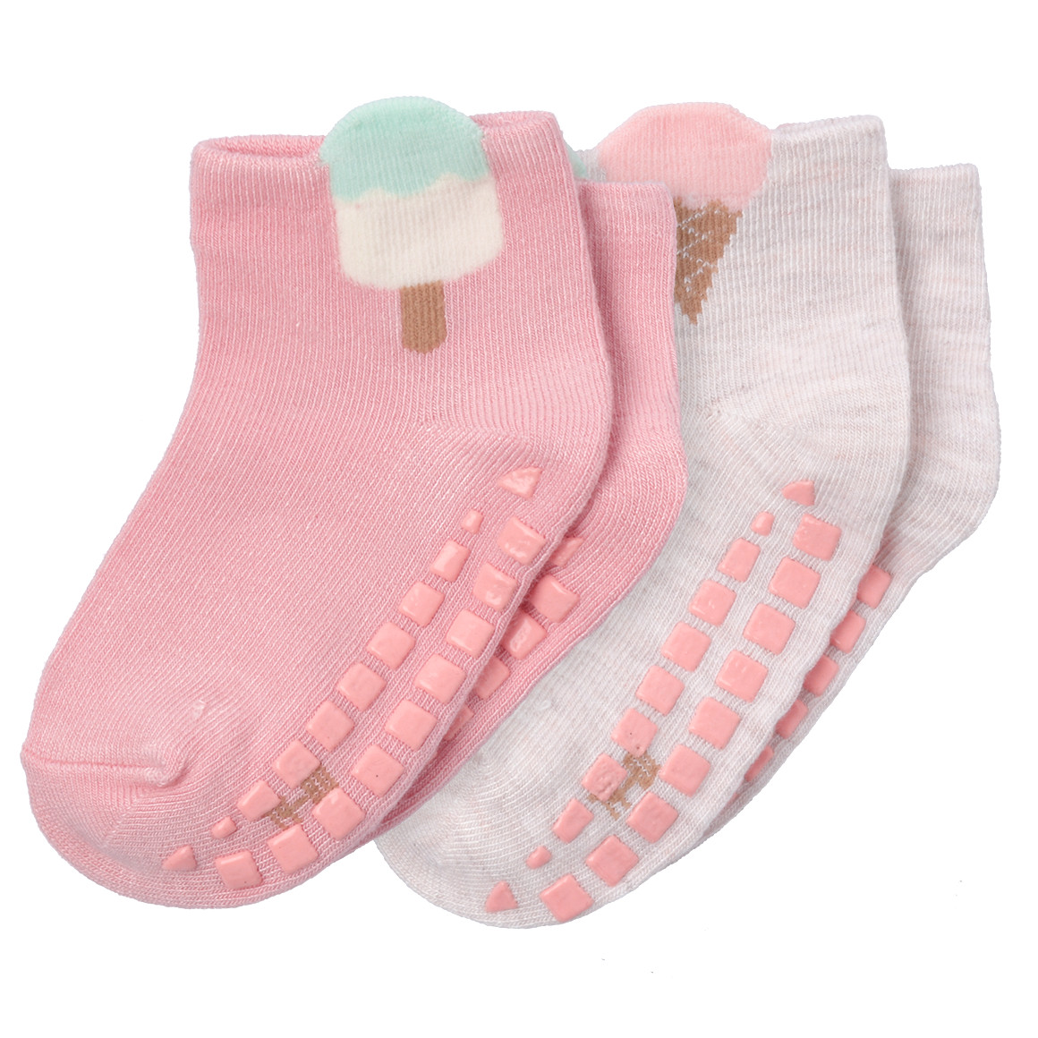 2 Paar Baby Sneaker-Socken mit ABS-Sohle von Topomini