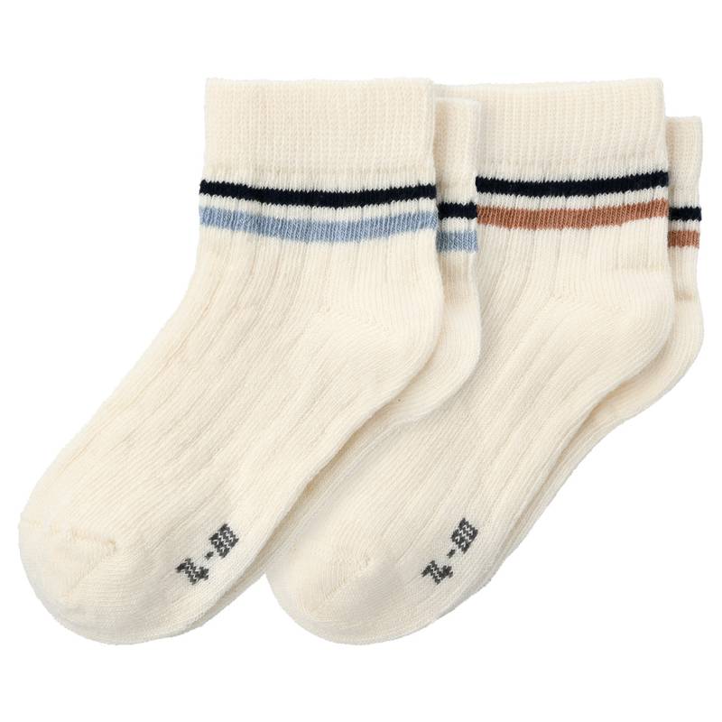 2 Paar Baby Socken mit Rippstruktur von Topomini
