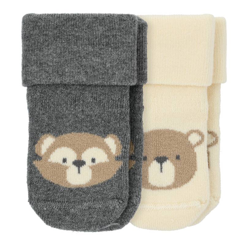 2 Paar Newborn Frottee-Socken mit Bär-Motiven 2 Paar Newborn Frottee-Socken mit Bär-Motiven von Topomini