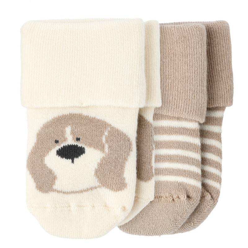 2 Paar Newborn Frotteesocken mit Umschlag von Topomini