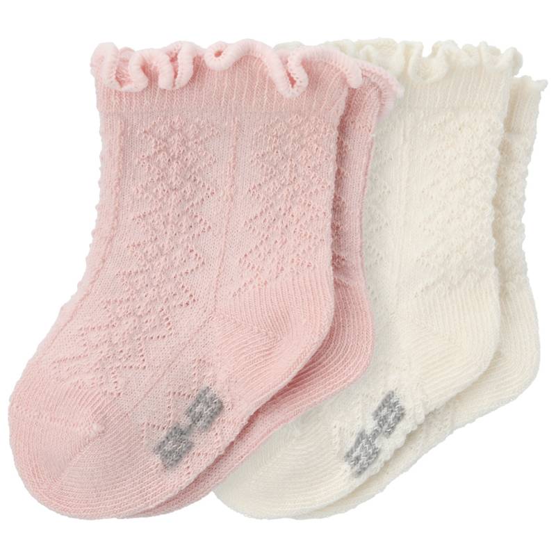2 Paar Newborn Socken mit Ajour-Muster von Topomini