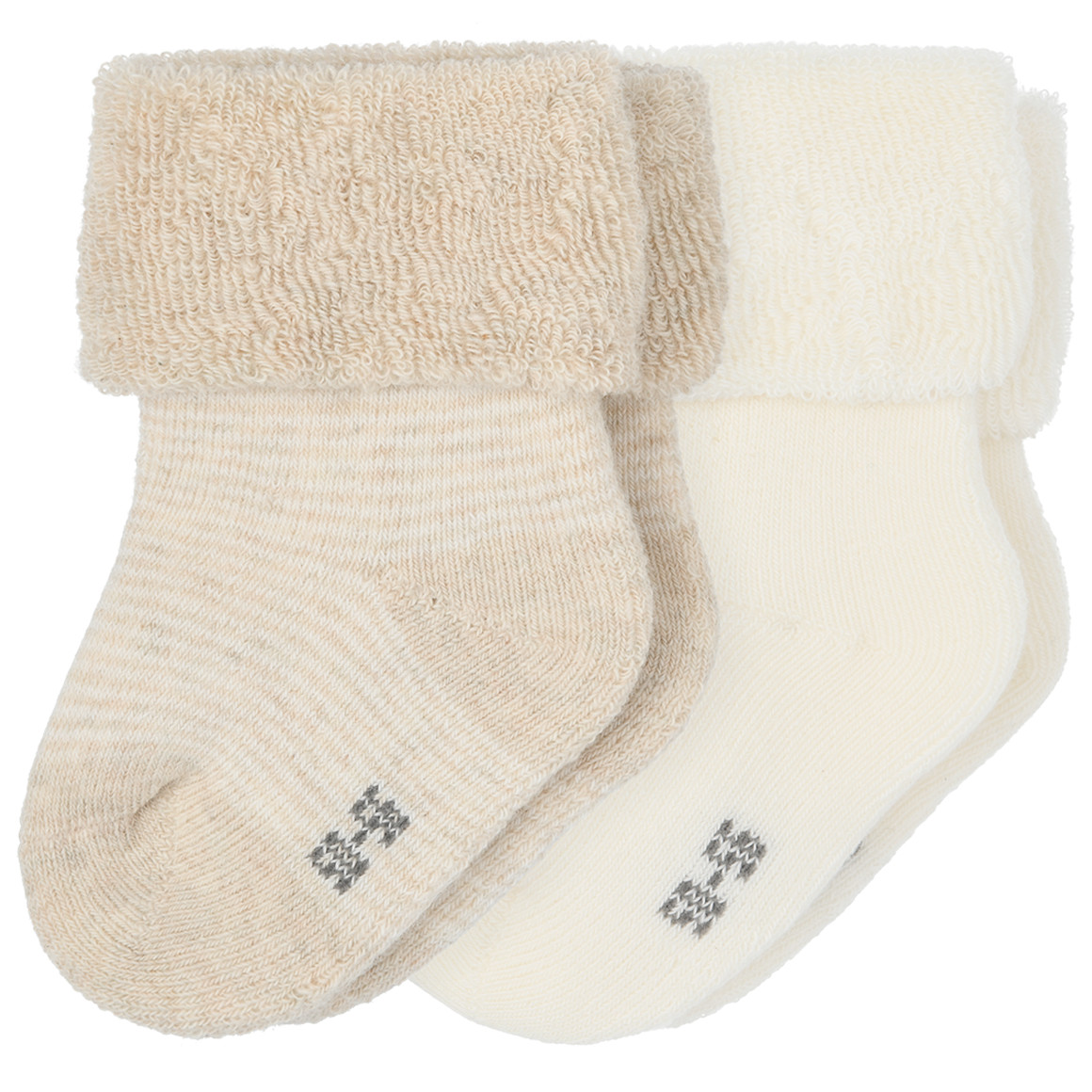 2 Paar Newborn Socken mit Umschlagbündchen 2 Paar Newborn Socken mit Umschlagbündchen von Topomini