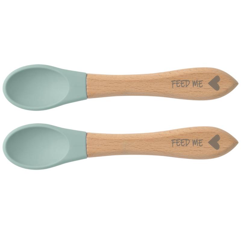 2 Silikon-Löffel mit Holzgriff von Topomini