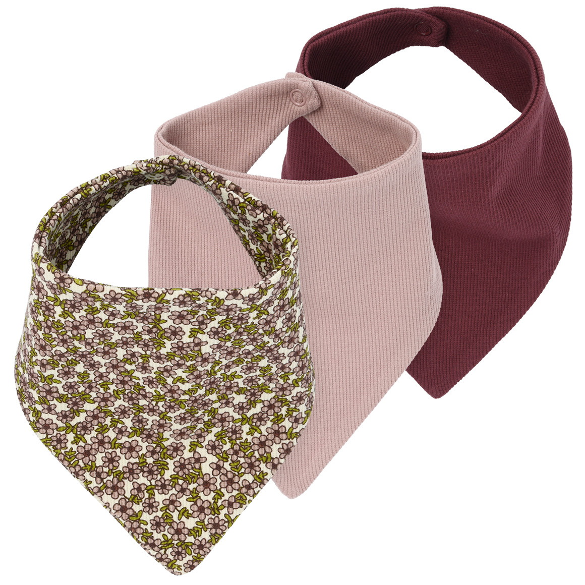 3 Baby Bandanas mit Blümchen-Muster von Topomini