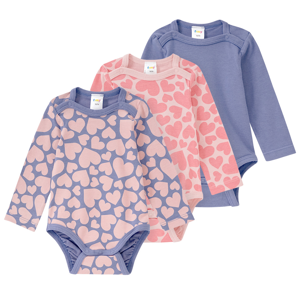 3 Baby Bodys mit Herzen von Topomini