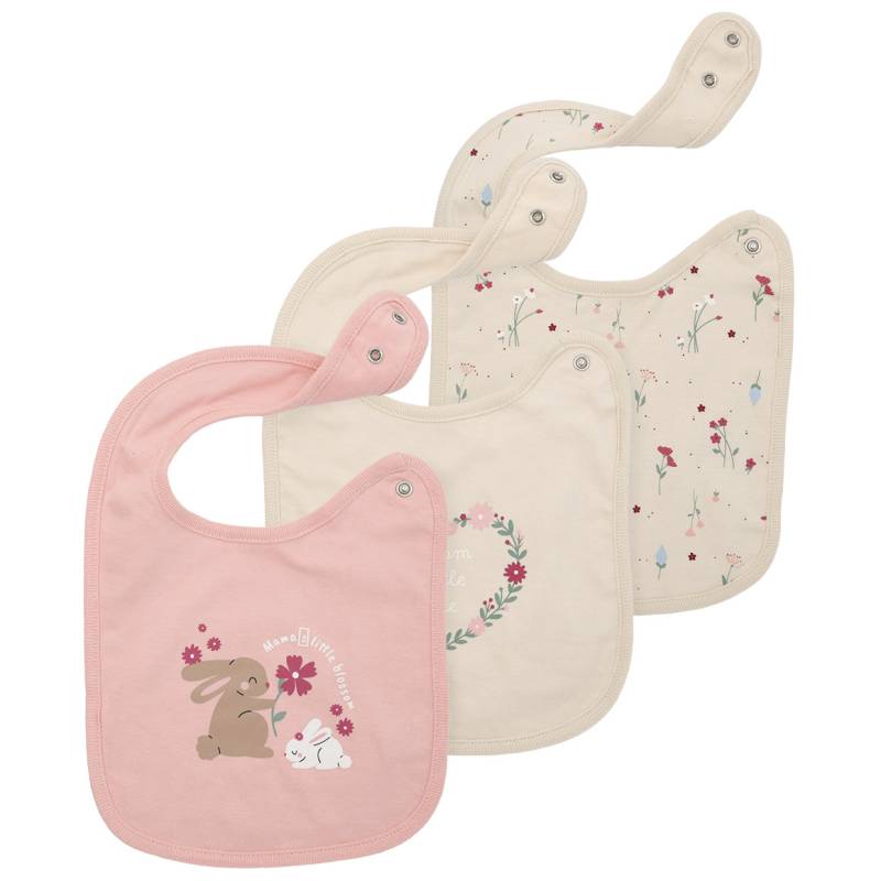 3 Baby Lätzchen mit Blumen-Motiven von Topomini