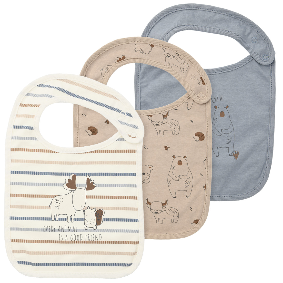 3 Baby Lätzchen mit Tier-Motiven 3 Baby Lätzchen mit Tier-Motiven von Topomini