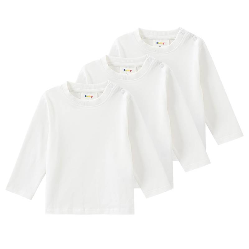 3 Baby Langarmshirts im Basic-Look von Topomini
