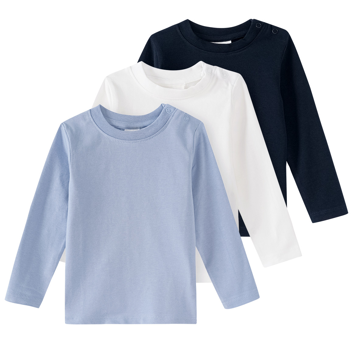 3 Baby Langarmshirts in Unifarben von Topomini